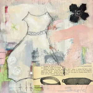Mixed media 2-d artwork titled Show Jumping Dress by Carolyn Zbavitel